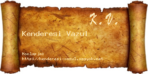 Kenderesi Vazul névjegykártya